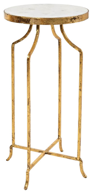 Round Accent Table, Gold - Contemporary - Side Tables And End Tables - by HedgeApple