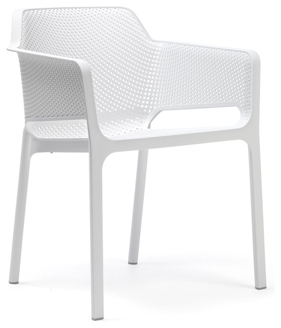 Nardi Net Stacking Armchairs Set Of 4 View In Your Room Houzz Net Stacking Armchairs Set Of 4 White Modern Outdoor Dining Chairs