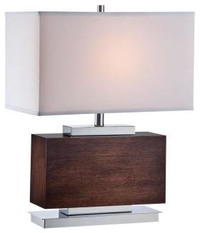 White Bedroom Lamps: 23 in. White Table Lamp with White Fabric Shade CLI-LS-2206