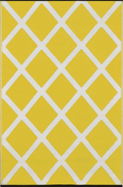 Diamond Indoor/Outdoor Rug, Mimosa Yellow and Cream, 150x240 cm