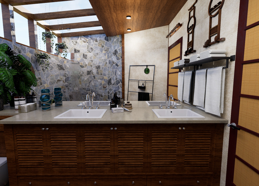 East Meets South Bathroom