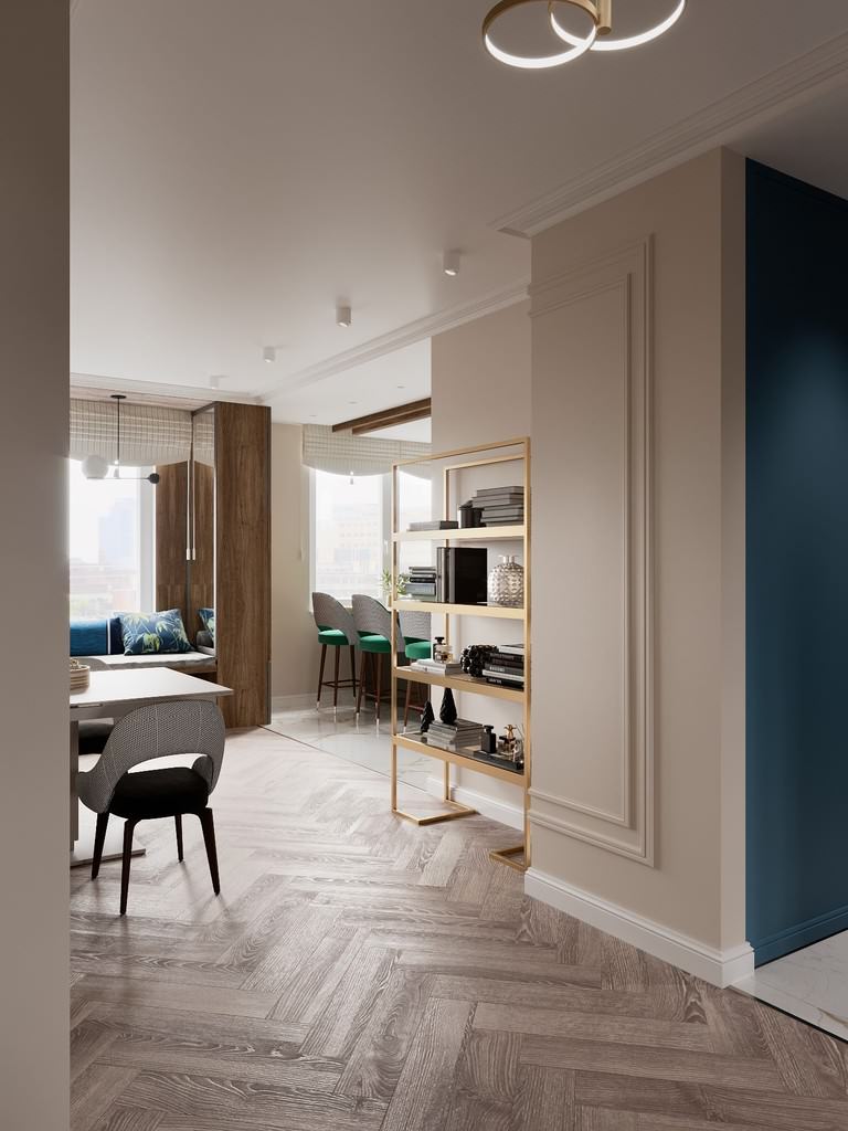 Дизайн интерьера квартиры в современном стиле в ЖК «Царская столица», 107 кв.м.