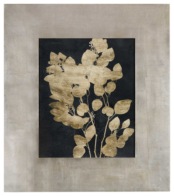 Uttermost Custom Postage Leaves Gold Foil Print Transitional Prints