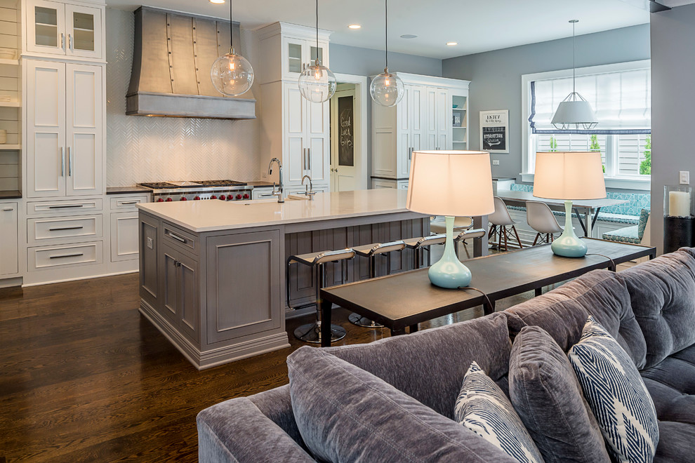 Example of a transitional kitchen design in Chicago