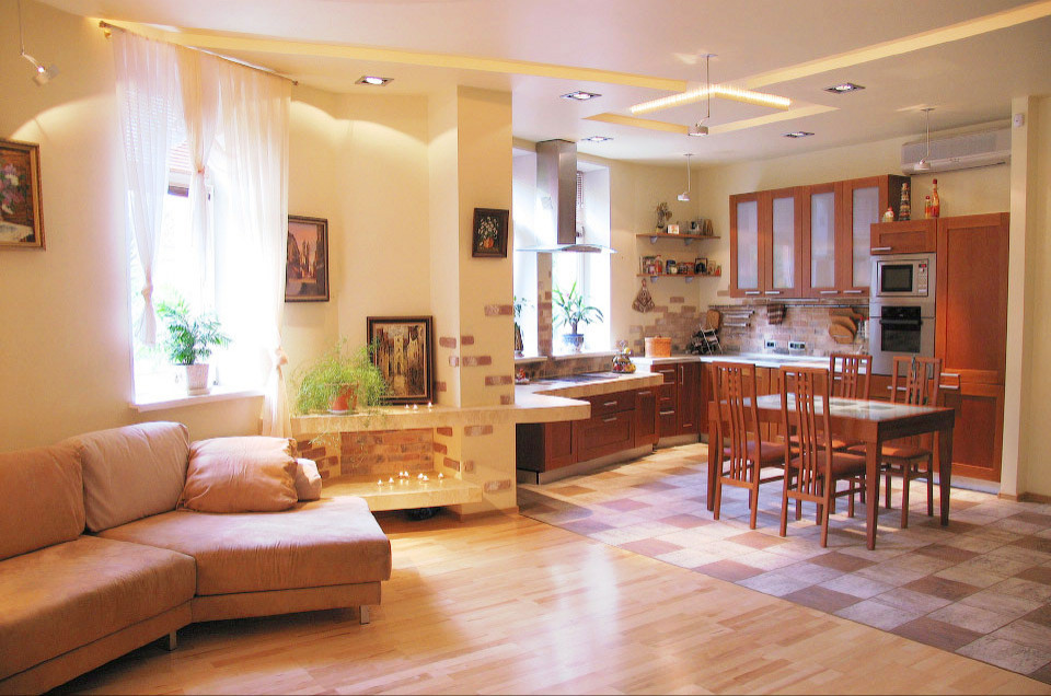 Дизайн интерьера квартиры в овальном доме