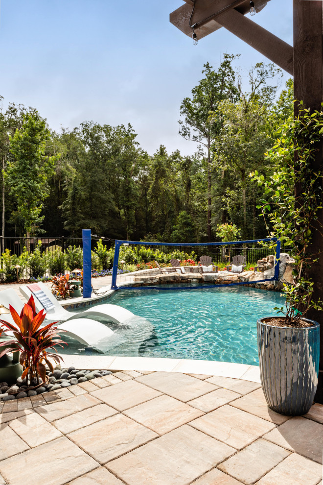 Pool - rustic pool idea in Jacksonville