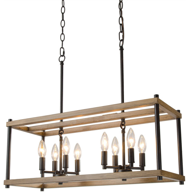 8light Rectangle Kitchen Island Pendant Industrial Kitchen Island