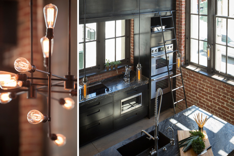 Inspiration for a mid-sized industrial home design in San Francisco.