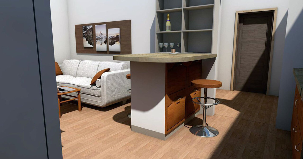 Дизайн кухни 17 кв.м. в двух вариантах: современный и классика.