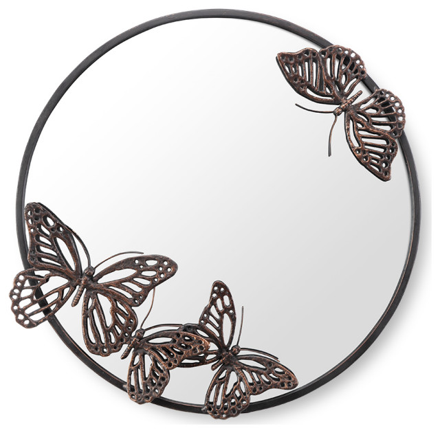 Butterfly Round Wall Mirror