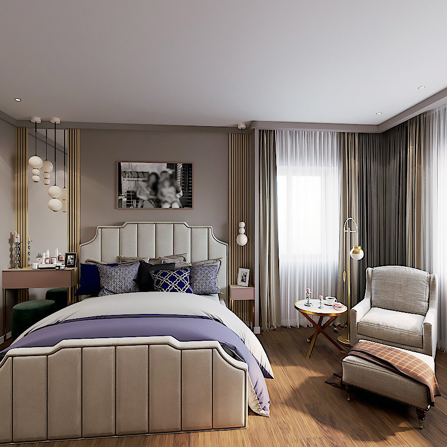 Дизайн спальни от компании Прямой Угол