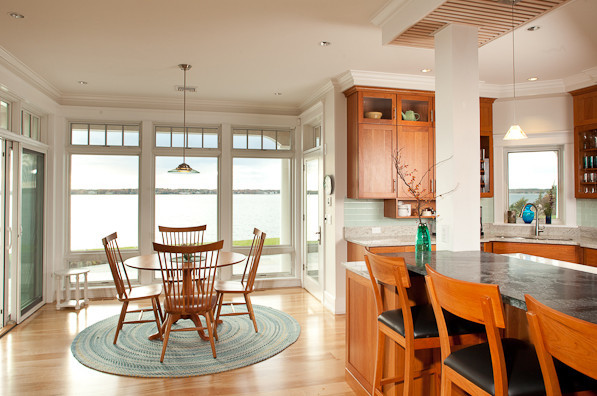 Example of a transitional kitchen design in Boston