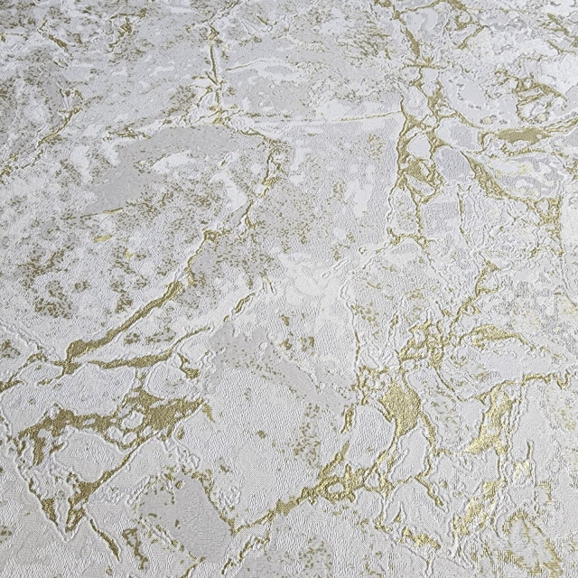 Plain ivory off white gold metallic faux cracked concrete textured ...