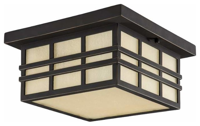 Park Harbor Phel1604 Ambler 2 Light Flush Mount Outdoor Ceiling Fixture