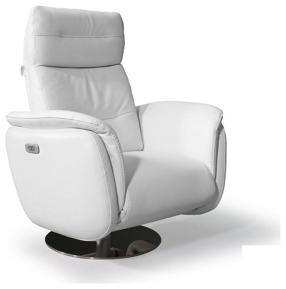 Melita Allegro Power Recliner Chair, Battery Pack, White Contemporary