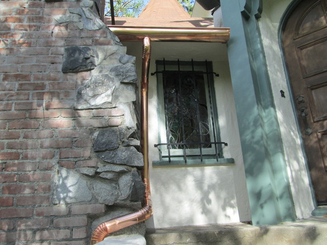 Copper Rain Gutter Projects traditional-house-exterior