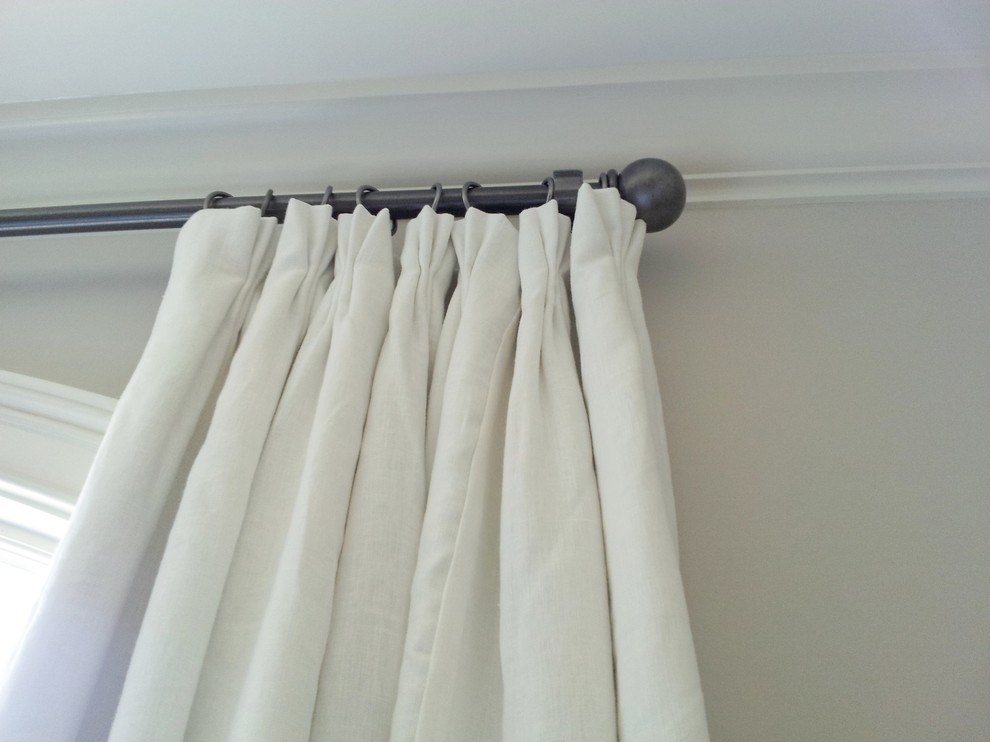 Off-white linen curtain panels