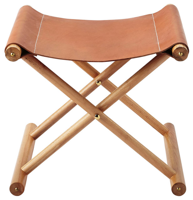 Serena & Lily Cooper Leather Stool