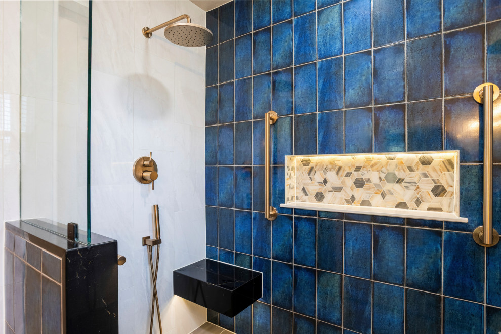 Emerald and Indigo Mosaic Bath