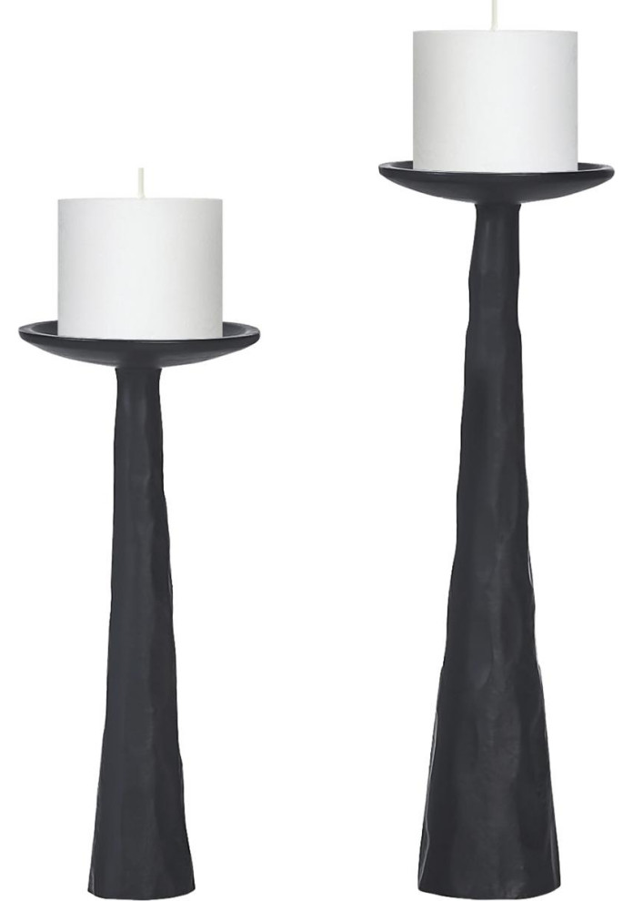 Tilde Candle or Candle Holder, Matte Black