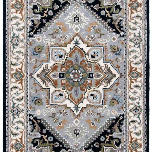 Safavieh Heritage Hg625h Handmade Grey / Navy Rug Mediterranean