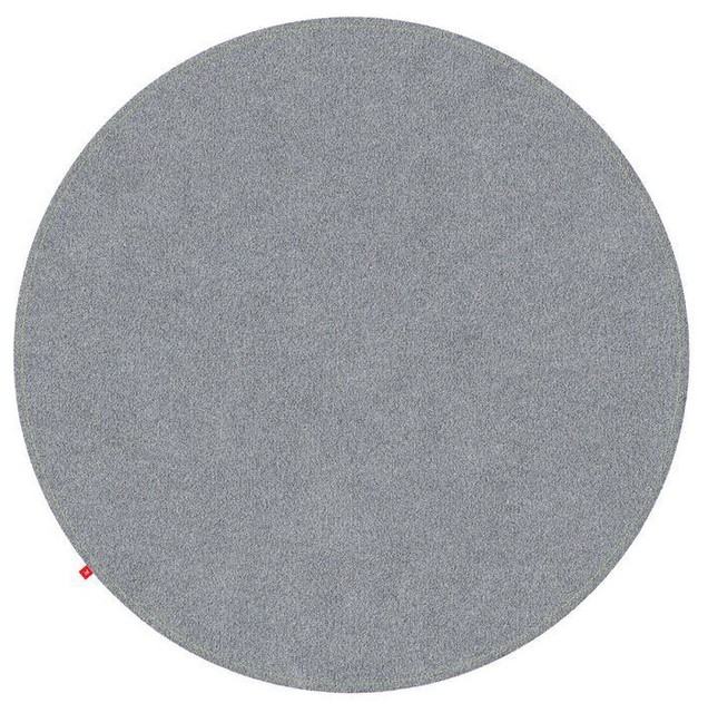 Emilia Light Grey Rug, Neon Yellow Stitching, 100 cm
