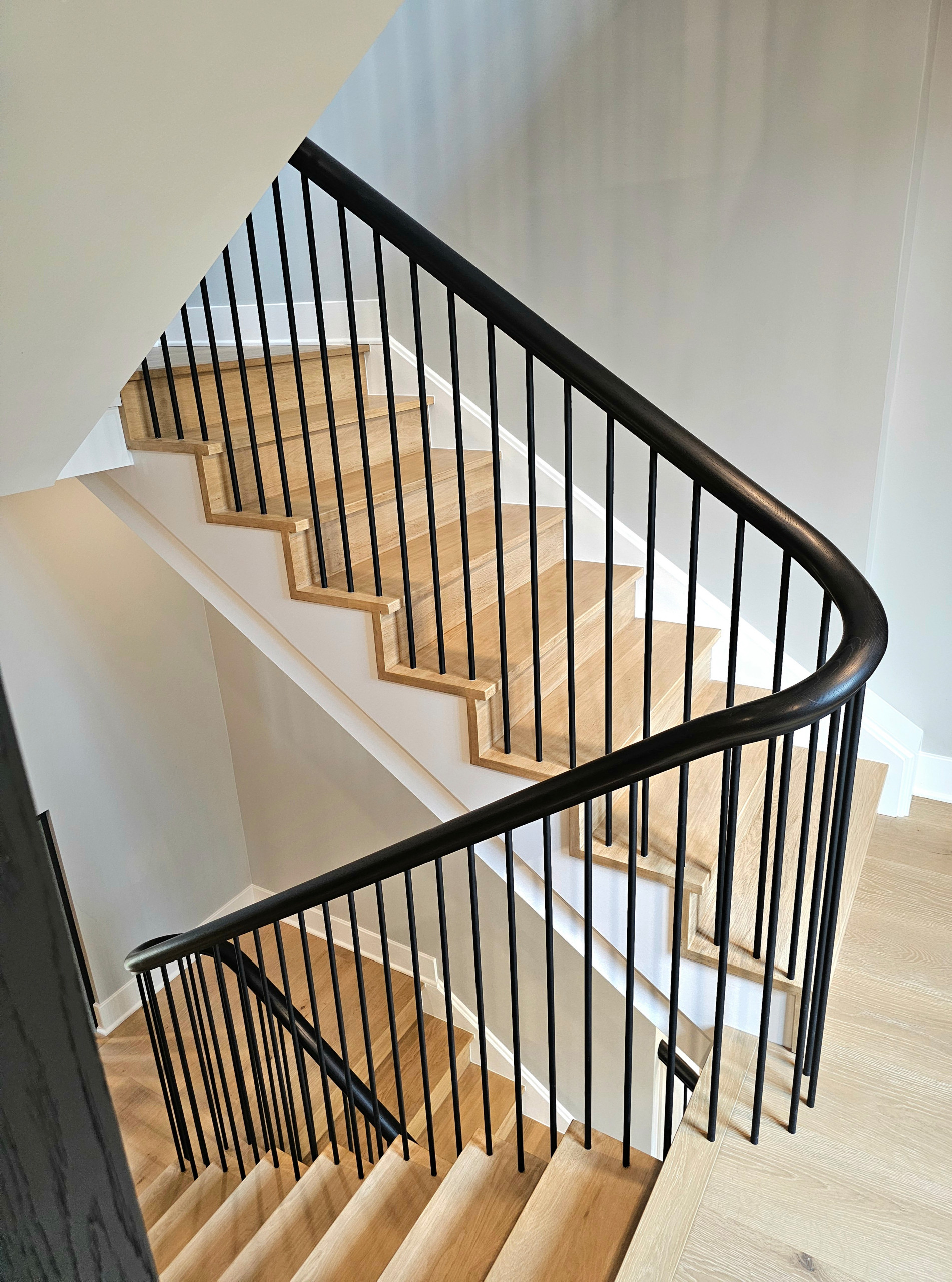 115_Stunning Continuous Rail System on 3 Story Floating Stairs; Arlington, VA 22