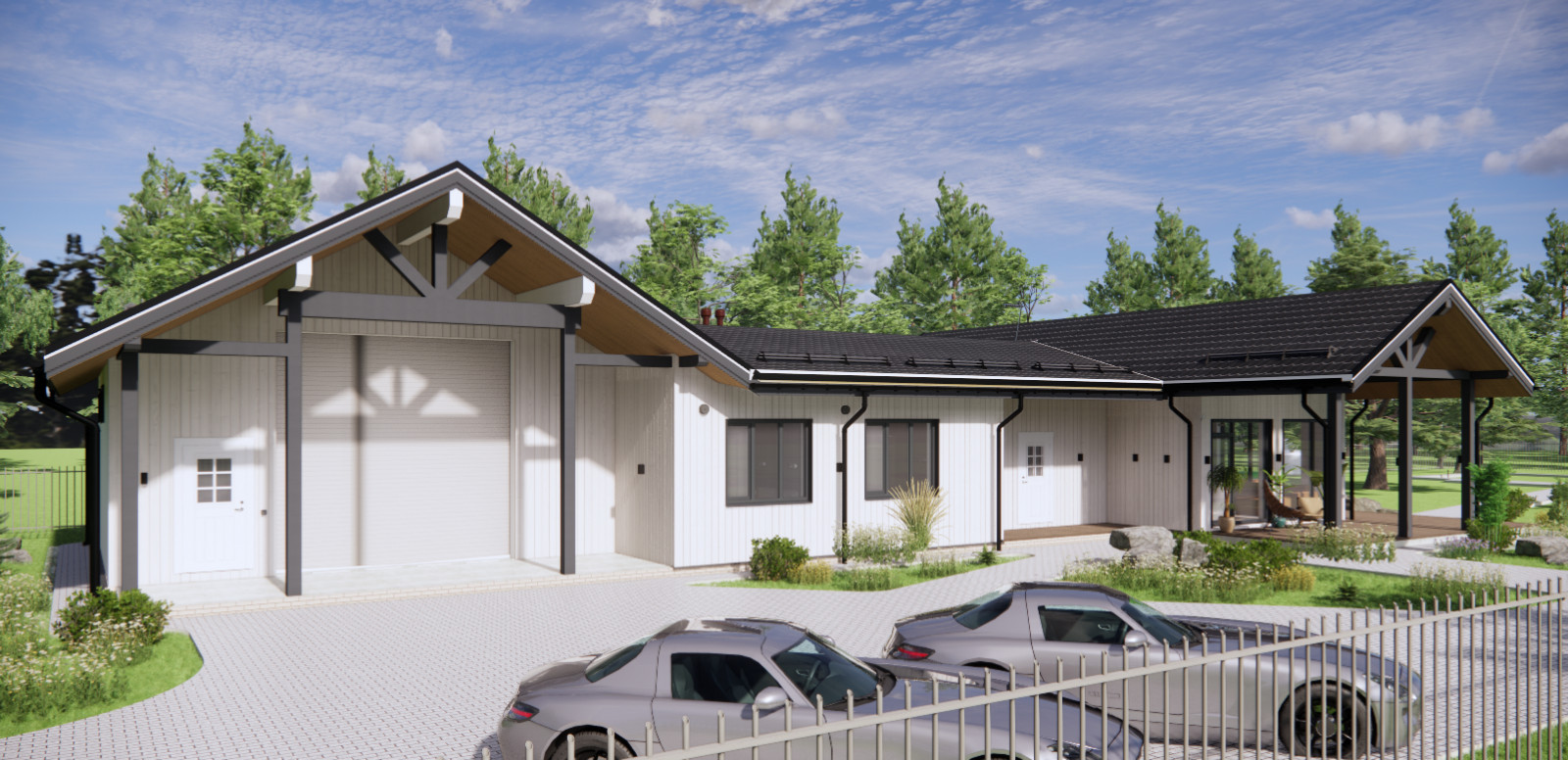 Скандинавский фасад белого цвета