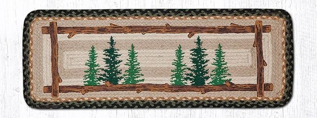 Earth Rugs PP-116 Tall Timbers Oblong Printed Table Runner 13" x 36"