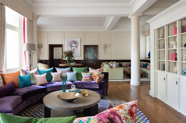 Hyde Park Apartment complete refurbishment eklektisk-vardagsrum
