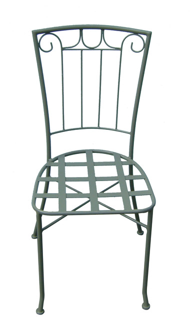 Powder coated wrought iron chair for garden and patio