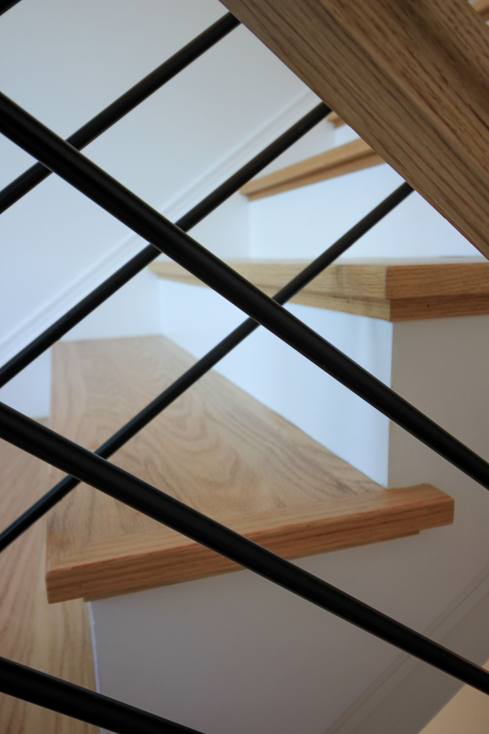 94_Neutral Color Floating Staircase with Metal Balusters, Bethesda MD 20817