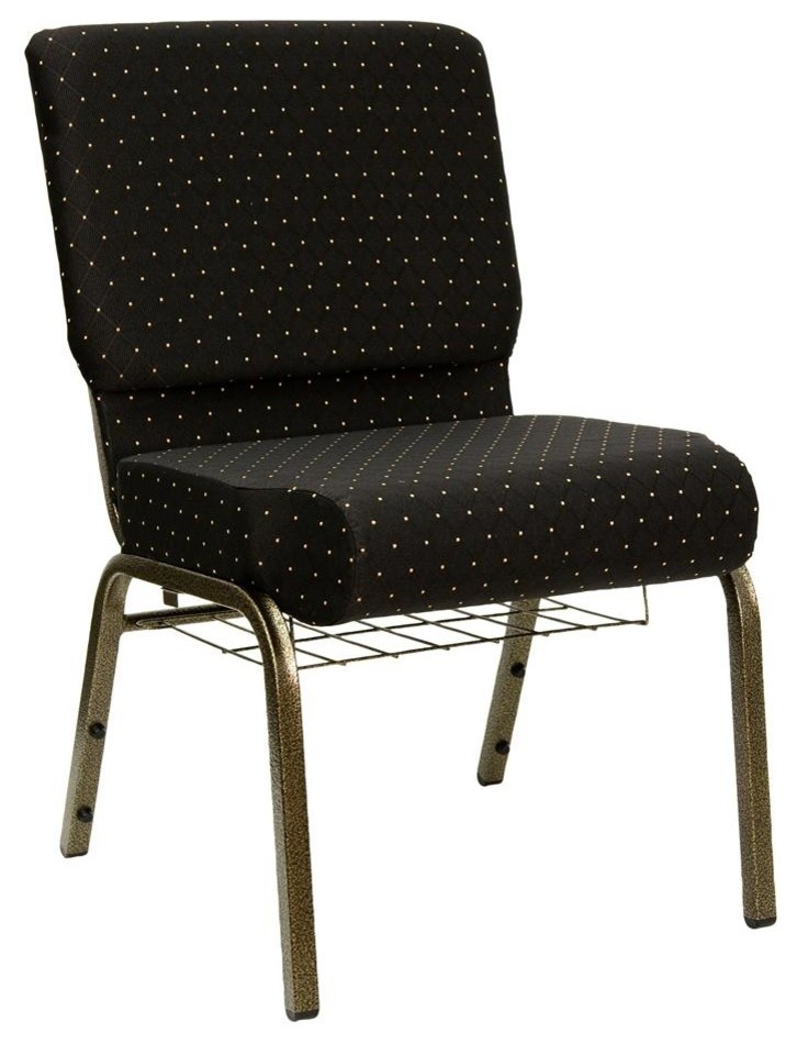 Hercules Dot Patterned Church Chair With Book Ra