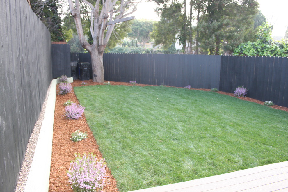 Inspiration for a small modern backyard formal garden in San Diego.