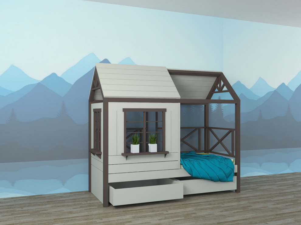 Разработка линейки детских кроватей-домиков в стиле "Шале"