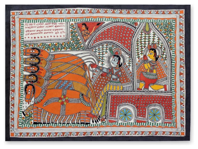 The Mahabharata Battle Madhubani Painting