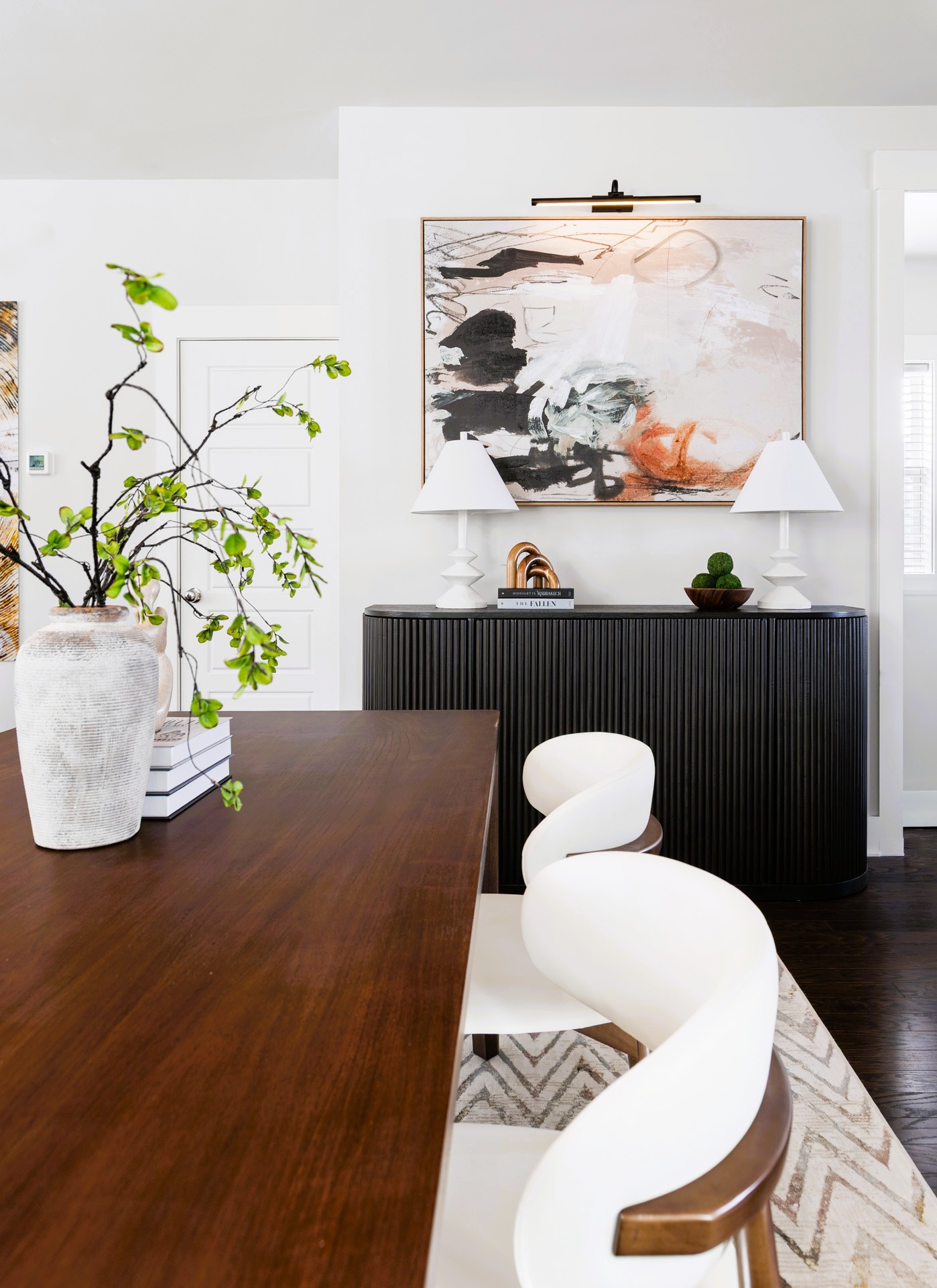 Eclectic Midcentury Living Room & Dining Area – Hillsborough, NC