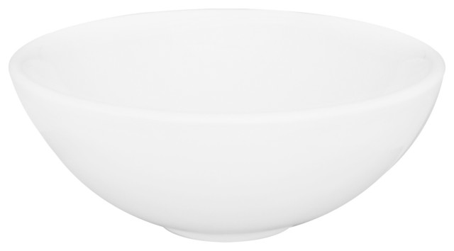 Stylish 16" White Round Ceramic Vessel Bathroom Sink