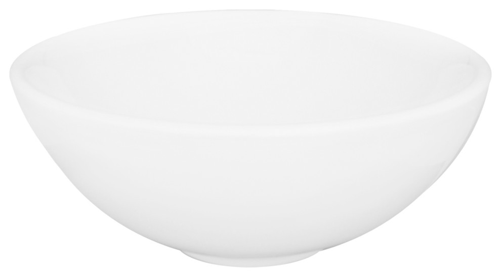 Stylish 16" White Round Ceramic Vessel Bathroom Sink