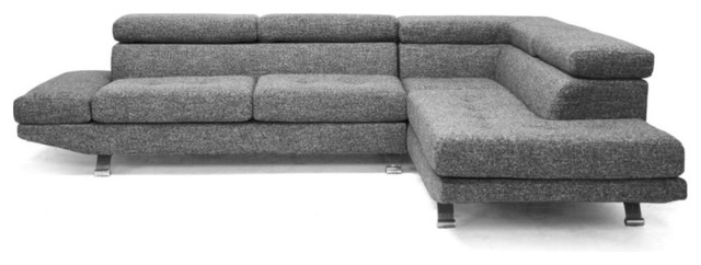 Baxton Studio Adelaide Gray Twill Fabric Modern Sectional Sofa Baxton Studio Adelaide Gray Twill Fabric Modern Sectional Sofa