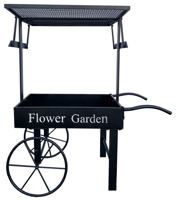 Metal Flower Garden Cart Planter