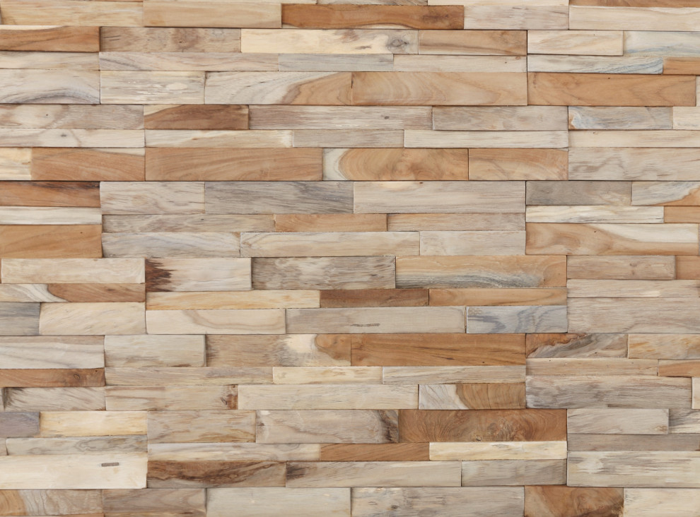 3D Wood Planks for Walls and Ceilings,  sq. ft, Ivory - Contemporary -  Wall Panels - by Woody Walls | Houzz