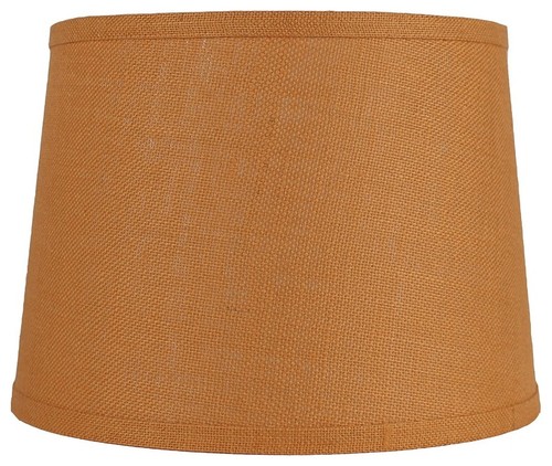 Urbanest French Drum Burlap Lampshade, 12"x14"x10", Tangerine