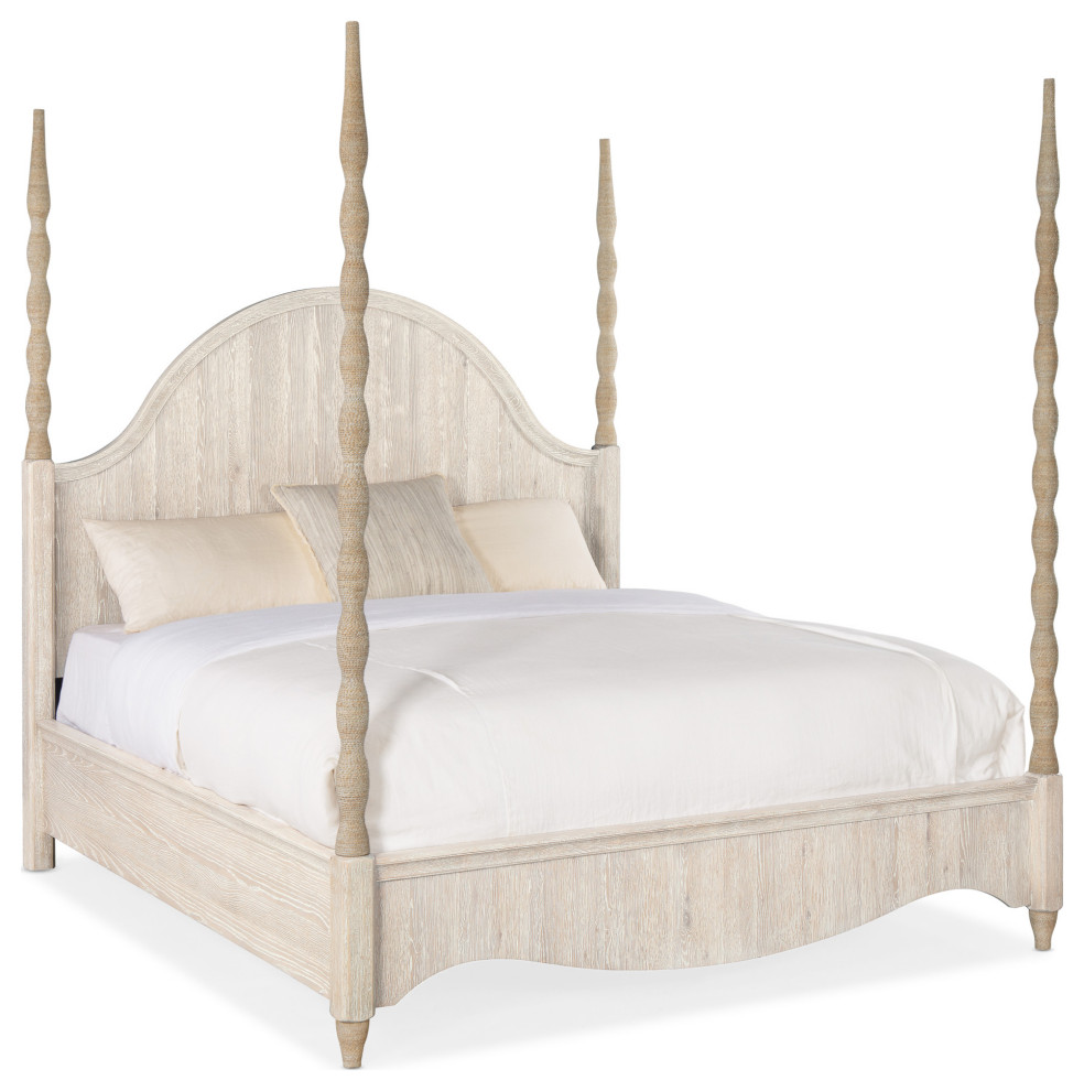 Hooker Furniture 6350-90666 Serenity King Poster Bed Frame - Light Wood