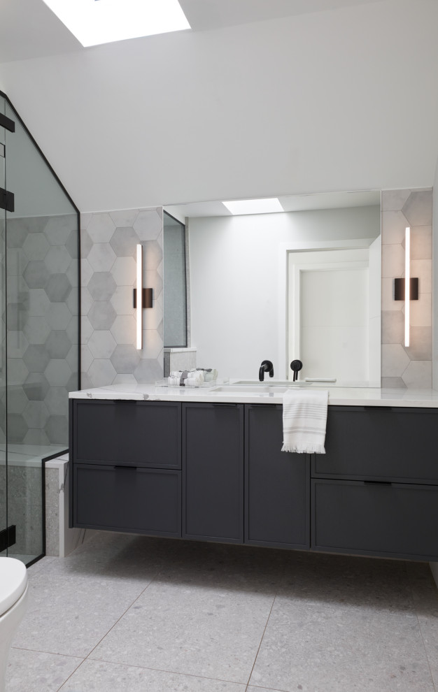 Modern Dark Grey Bathroom Vanity with Slim Shaker Door Style - Modern - Bathroom - Toronto - by ...