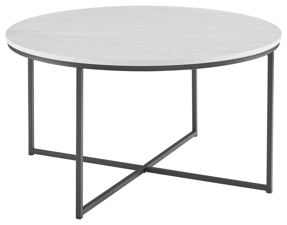 16" Coffee Table With XBase Transitional Coffee Tables by Walker