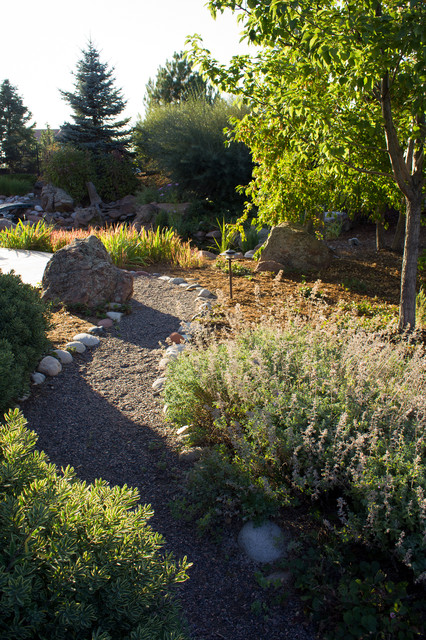 Rustic Water Feature Greeley rustic-garden