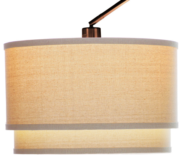 Brightech Mason - Arc Floor Lamp with Unique Hanging Drum Shade ...
