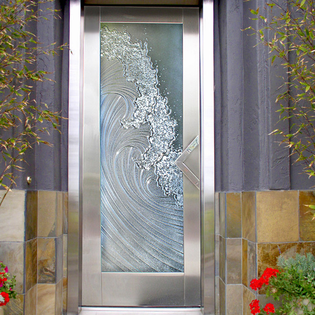 Entry Door - Beach Style - San Diego - by Cast Glass Images Inc.