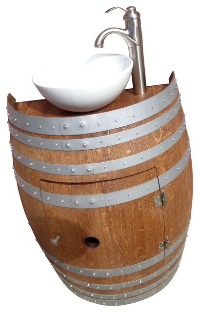 Humboldt Wine Barrel Vanity With Vessel Sink 28 Farmhouse Humboldt Wine Barrel Vanity With Vessel Sink 28